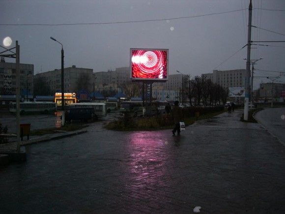 Russia one pole P10 video media led screen